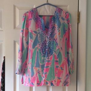 NWT Lilly Pulitzer silk blouse/tunic small